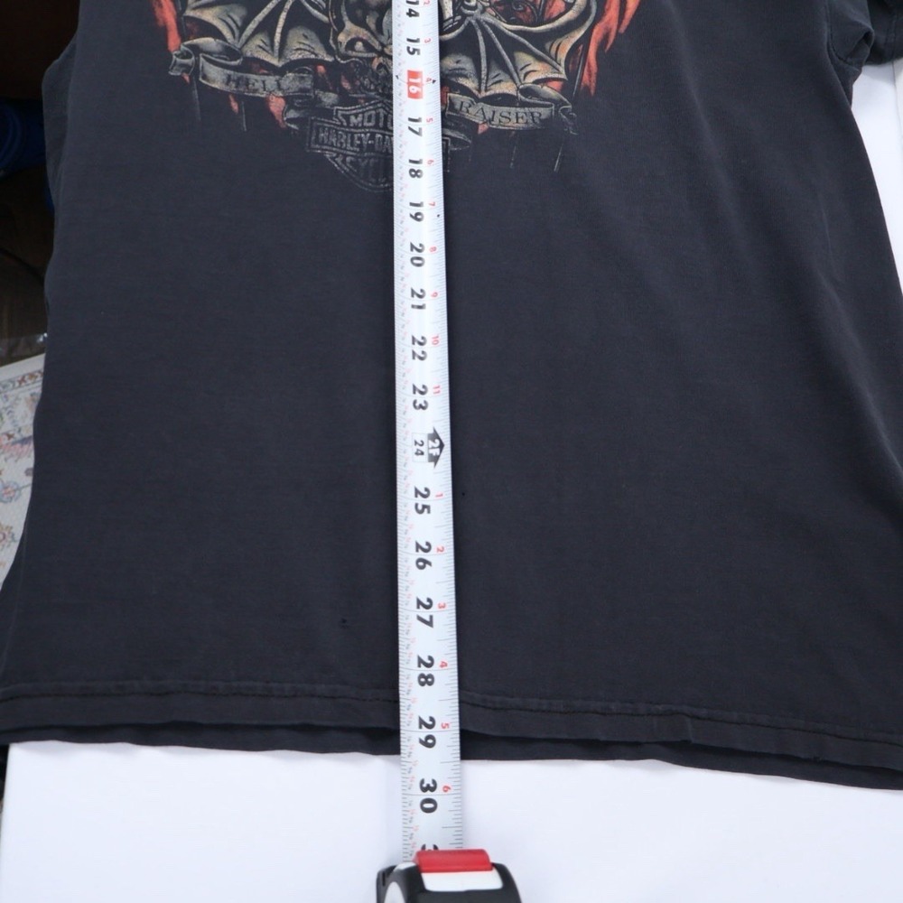 VTG Harley Motorcycle Biker T-Shirt Taz Looney Tunes Double Graphic Fade XL - Picture 10 of 13